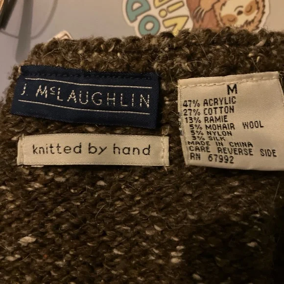 Vintage Multicolor Leaf Pattern Cardigan - Picture 6 of 6